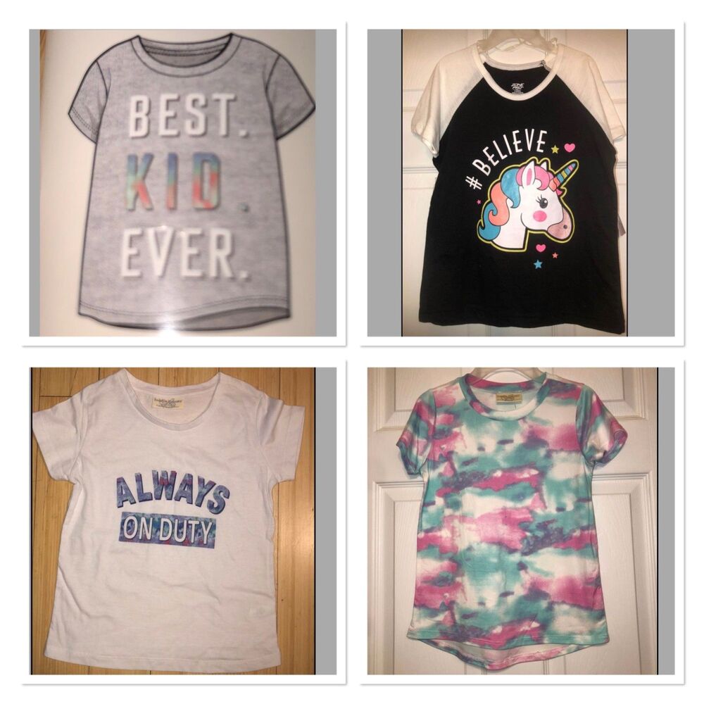 Zone Pro Bobbie Brooks Lot of 4 Girls Short Sleeve T Shirts Sz S (6/6X) NEW